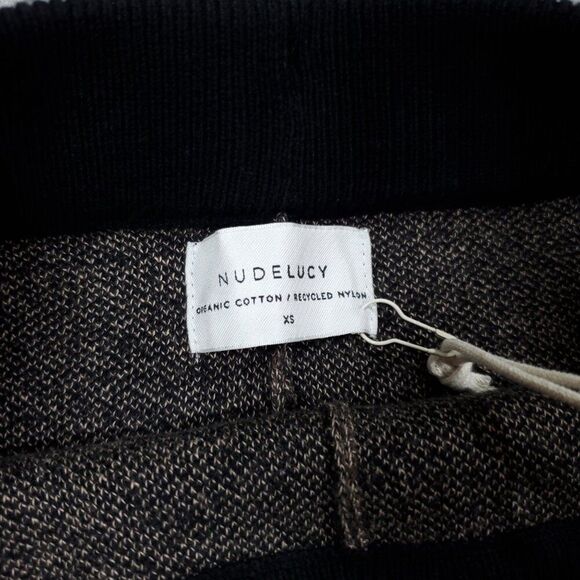 Nude Lucy Women’s Active Knit Shorts Organic Cotton Granite Size XS Brown Black - Picture 9 of 10